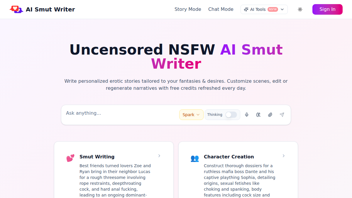 AI Smut Writer · Vorschau von